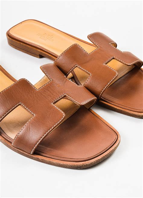 hermes h sandals brown|hermes sandals with heels.